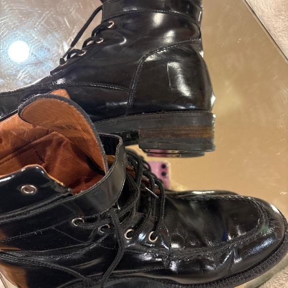 GUCCI  9.5 black leather lace up boot - Picture 2 of 5